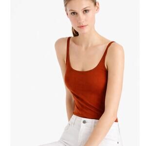 2/$30 J. Crew Perfect Fit Cotton Tank Top Rust Brown 92098 Size S